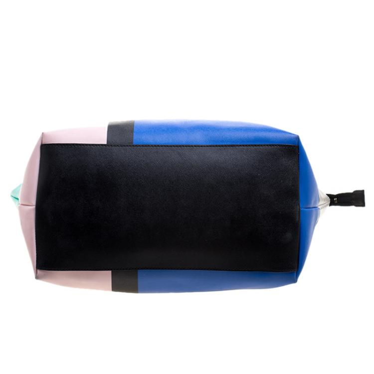 Pre Owned Kate Spade Multicolor Leather Colorblock Harmony Shopper Tote
