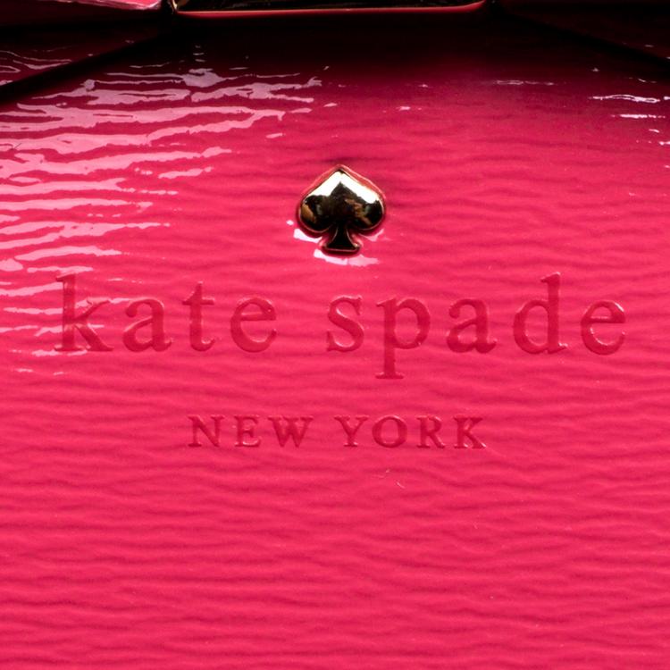 Pre Owned Kate Spade Strawberry Patent Leather Beacon Court Jeanne Top Handle Bag