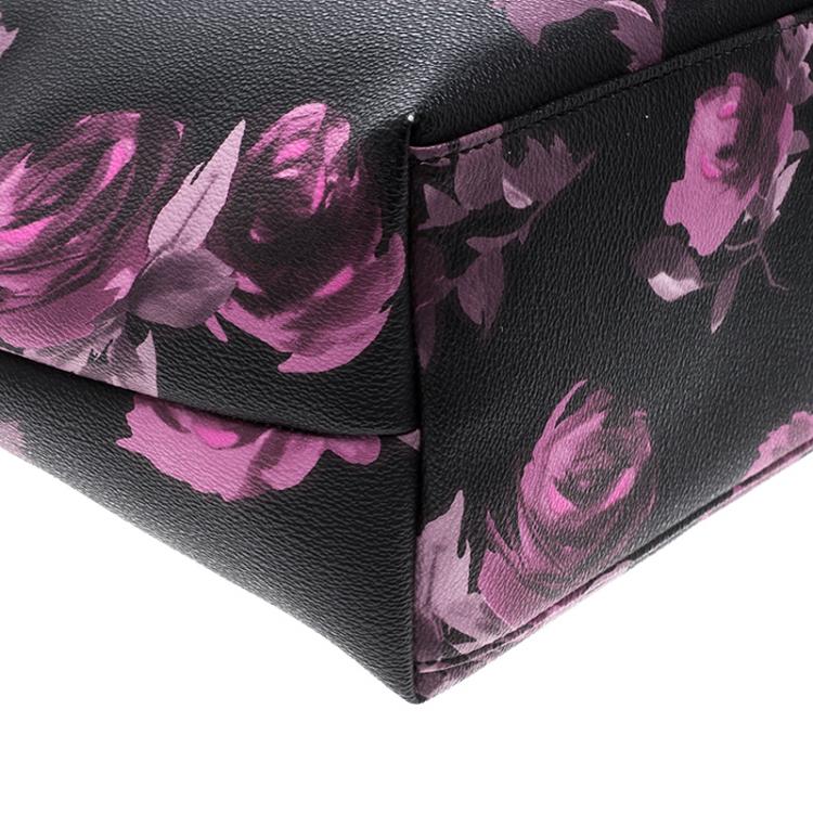 Pre Owned Kate Spade Black Floral Print Coated Canvas Hawthorne Lane Ryan Tote