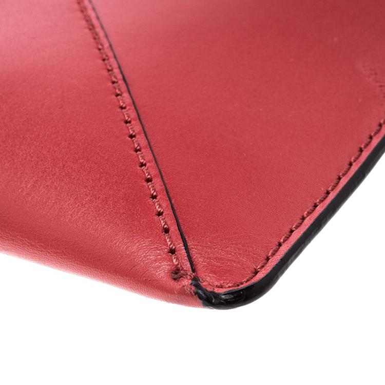Pre Owned Kate Spade Red Leather Post Street Little Adair Clutch