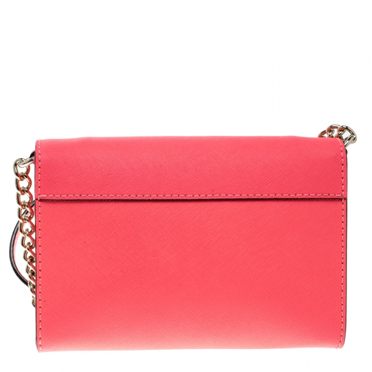 Pre Owned Kate Spade Pink Leather Cedar Street Cami Crossbody Bag