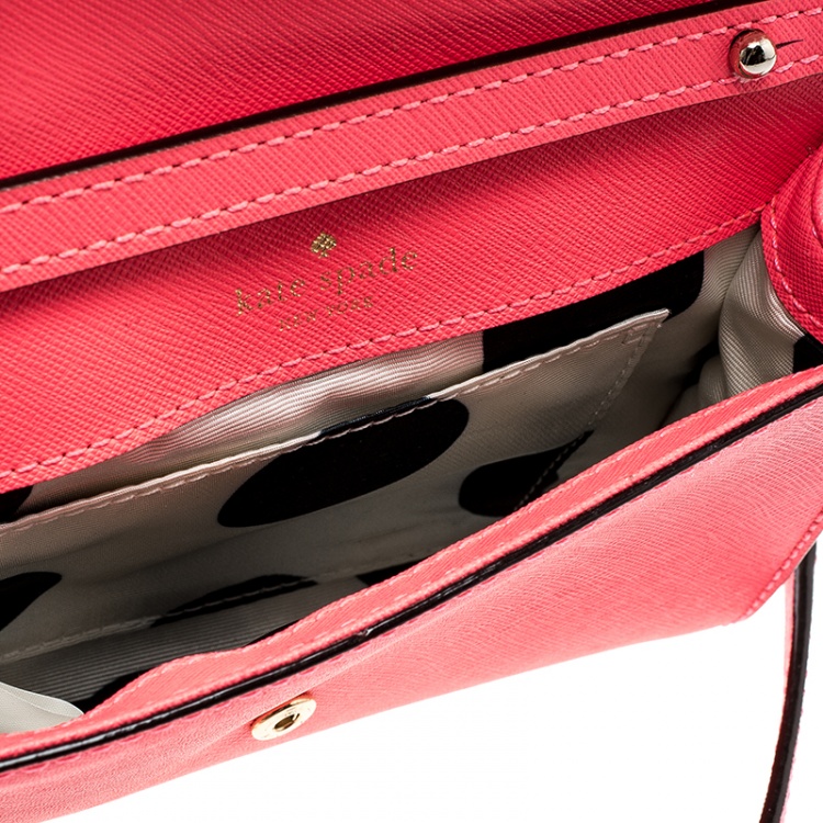 Pre Owned Kate Spade Pink Leather Cedar Street Cami Crossbody Bag