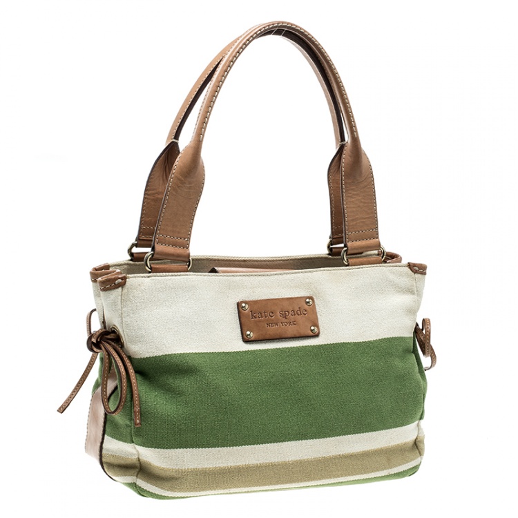 Pre Owned Kate Spade Multicolor Canvas Striped Tote