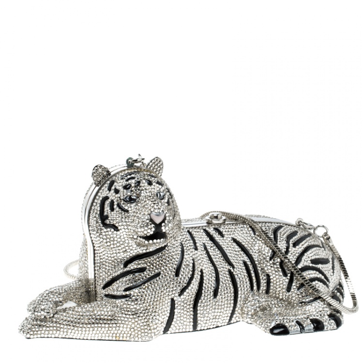 مملوكة مسبقًا Kate Spade Rhinestone Crystal Place Your Bets Tiger Clutch