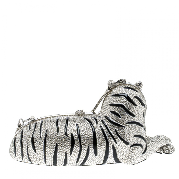 مملوكة مسبقًا Kate Spade Rhinestone Crystal Place Your Bets Tiger Clutch