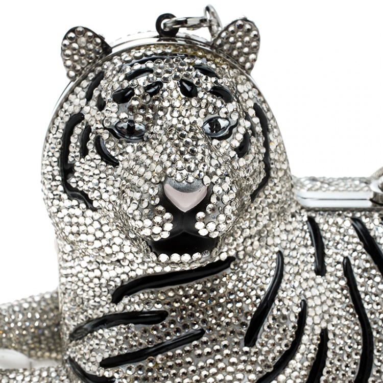 مملوكة مسبقًا Kate Spade Rhinestone Crystal Place Your Bets Tiger Clutch