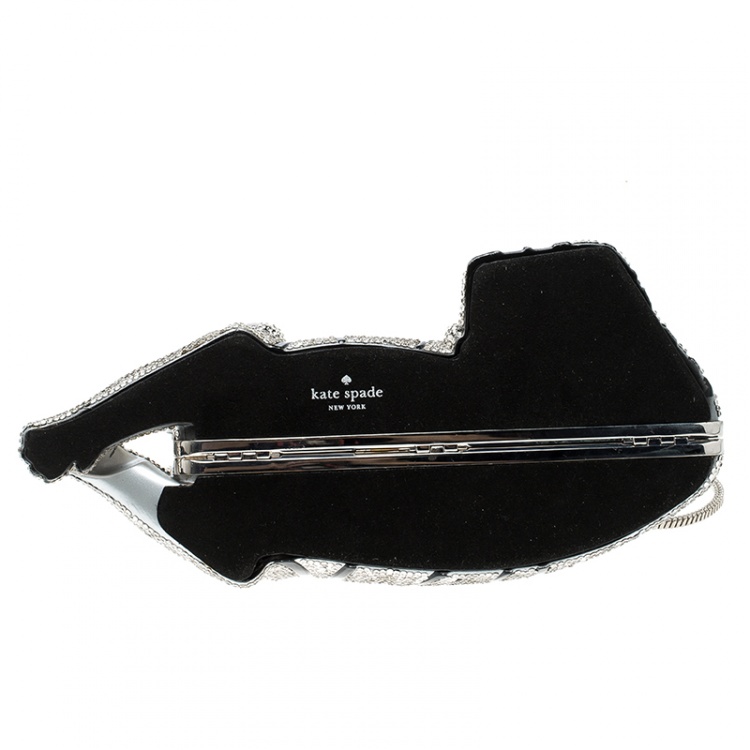 مملوكة مسبقًا Kate Spade Rhinestone Crystal Place Your Bets Tiger Clutch