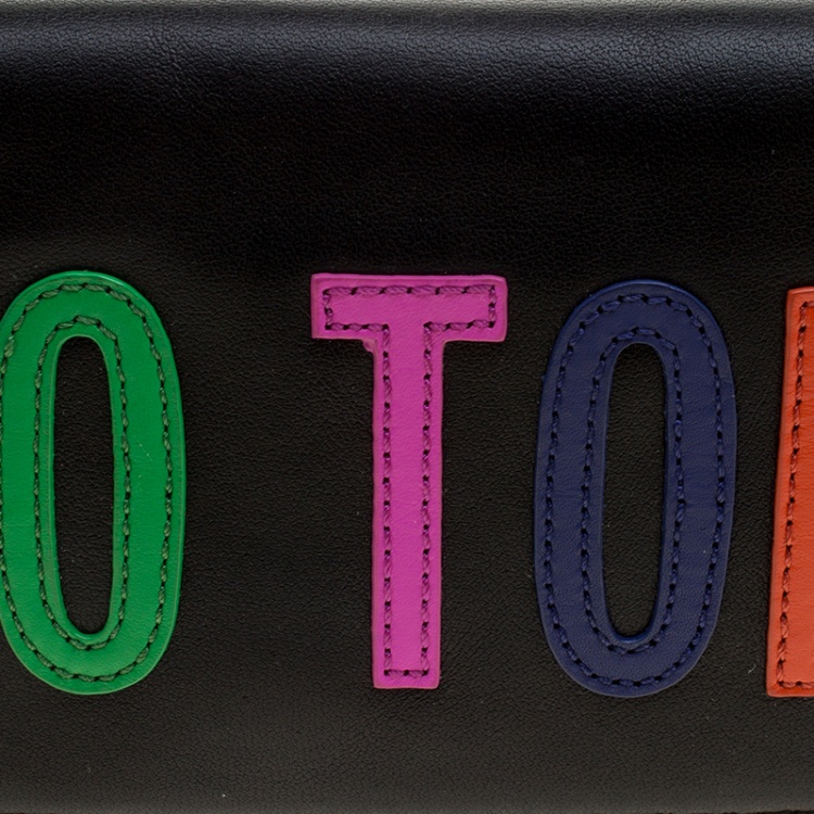 Pre Owned Kate Spade Black Leather Hello Tokyo Zena Clutch