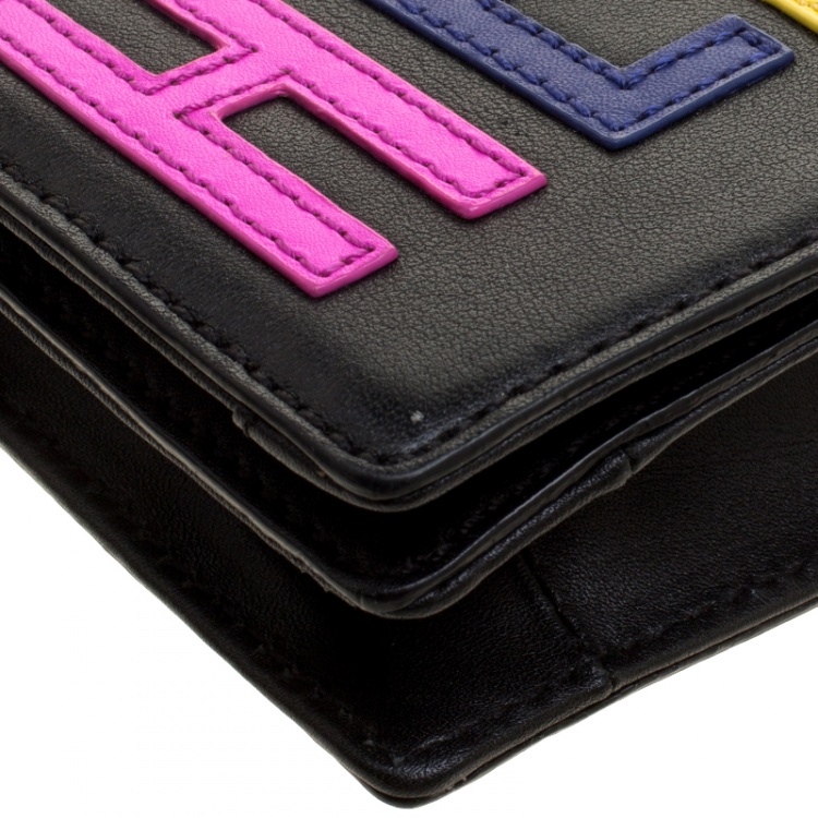 Pre Owned Kate Spade Black Leather Hello Tokyo Zena Clutch