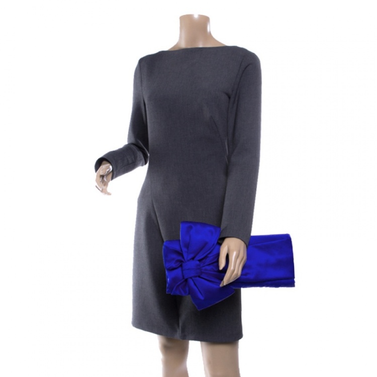 مملوكة مسبقًا Kate Spade Blue Satin Evening Belles Gini Clutch