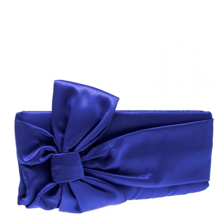 مملوكة مسبقًا Kate Spade Blue Satin Evening Belles Gini Clutch