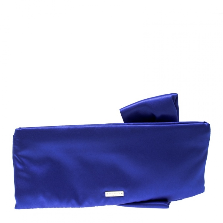 مملوكة مسبقًا Kate Spade Blue Satin Evening Belles Gini Clutch