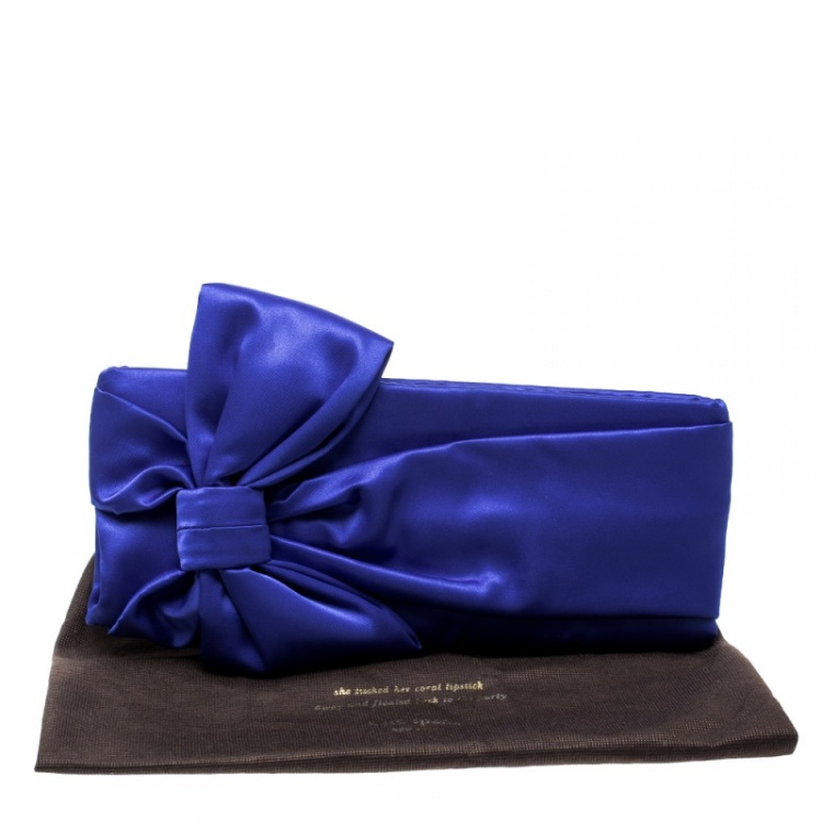 مملوكة مسبقًا Kate Spade Blue Satin Evening Belles Gini Clutch