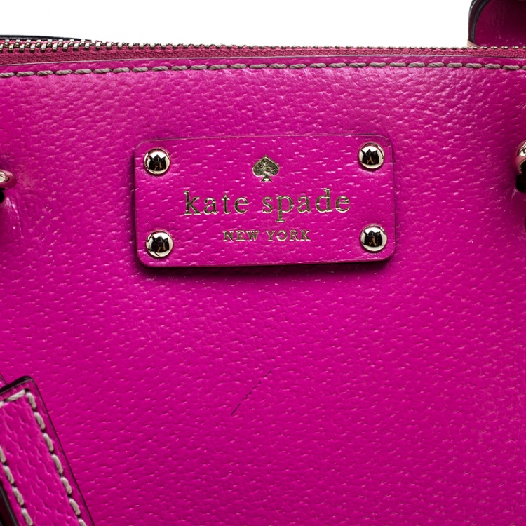 Pre Owned Kate Spade Pink Leather Wellesley Rachelle Satchel