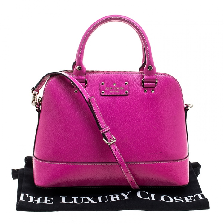 Pre Owned Kate Spade Pink Leather Wellesley Rachelle Satchel