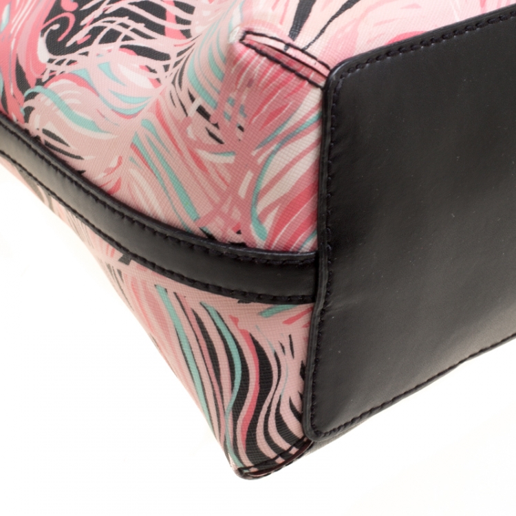 Pre Owned Kate Spade Multicolor Printed Leather Top Handle Bag