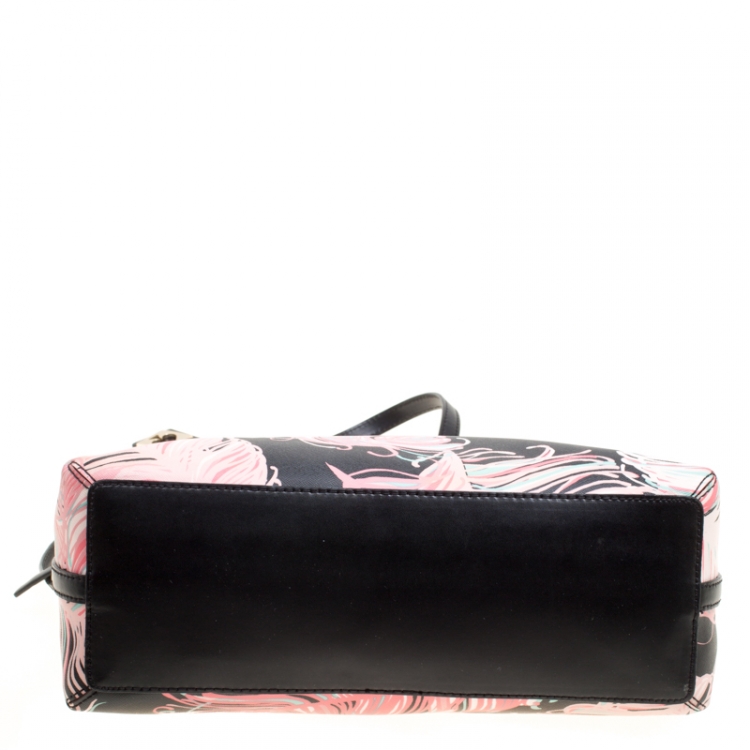 Pre Owned Kate Spade Multicolor Printed Leather Top Handle Bag