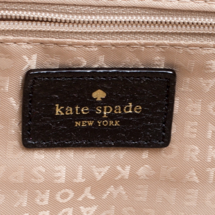 Pre Owned Kate Spade Black Leather and Suede Magnolia Park Top Handle Bag