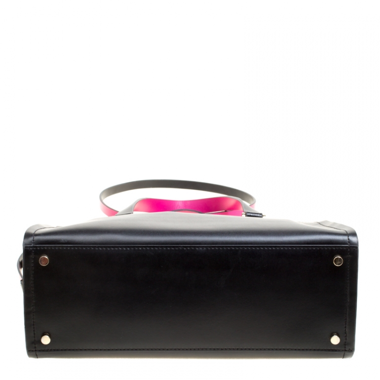 Pre Owned Kate spade Black/Pink Leather Top Handle Bag