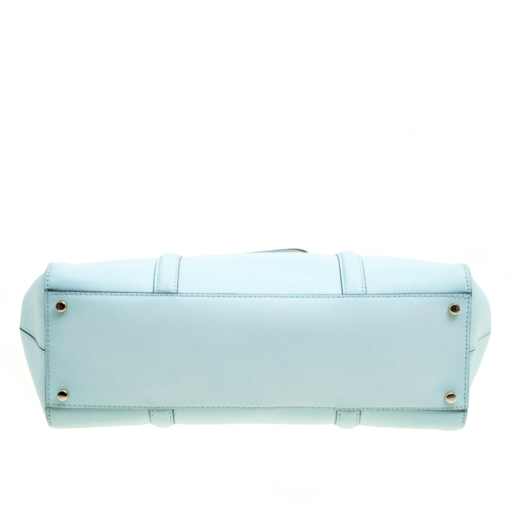 Pre Owned Kate Spade Mint Green Leather Newberry Lane Loden Top Handle Bag