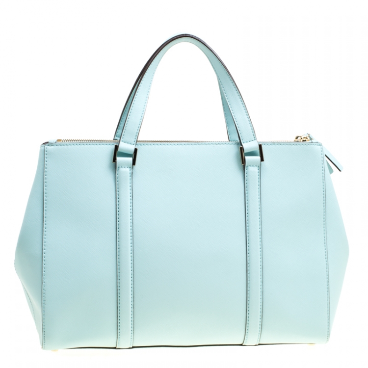 Pre Owned Kate Spade Mint Green Leather Newberry Lane Loden Top Handle Bag