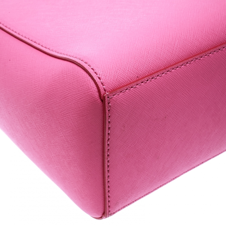 Pre Owned Kate Spade Pink Leather Top Handle Bag