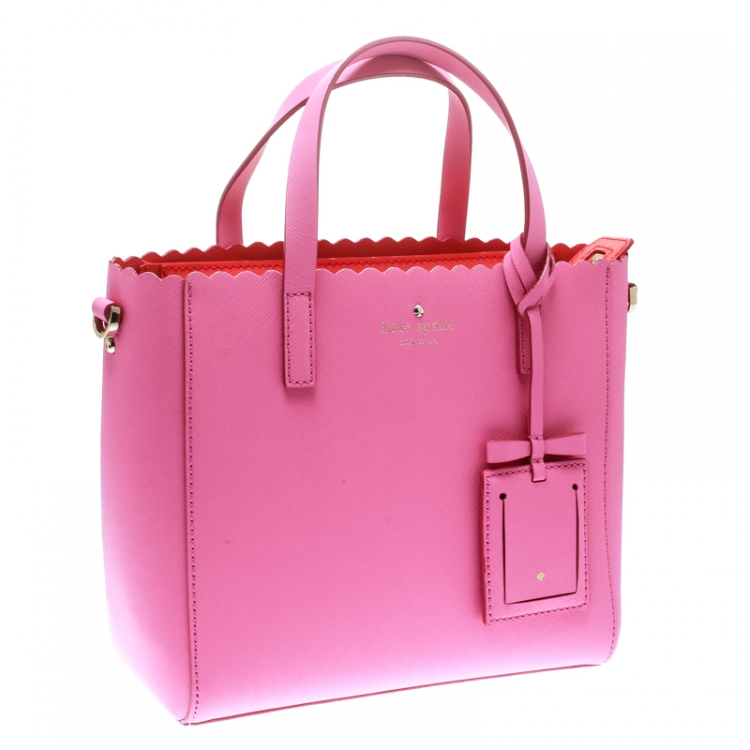 Pre Owned Kate Spade Pink Leather Top Handle Bag