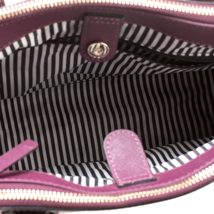 Pre Owned Kate Spade Burgundy Leather Cameron Street Teegan Top Handle Bag