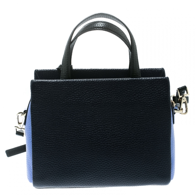 Pre Owned Kate Spade Two Tone Leather Small Holden Street Lanie Top Handle Bag