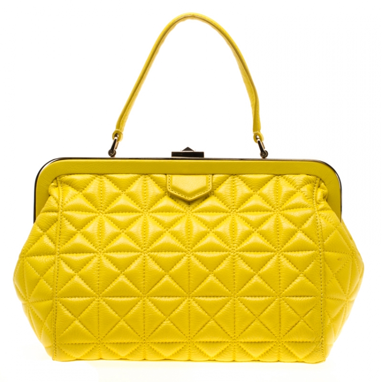 مملوكة مسبقًا Kate Spade Yellow Quilted Leather Sedwick Place Satchel 