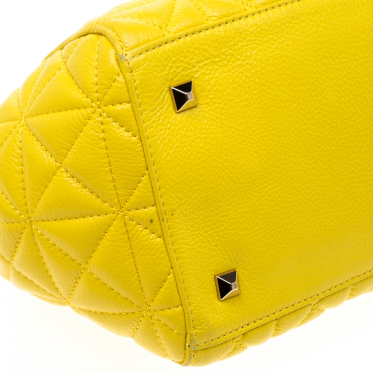 مملوكة مسبقًا Kate Spade Yellow Quilted Leather Sedwick Place Satchel 