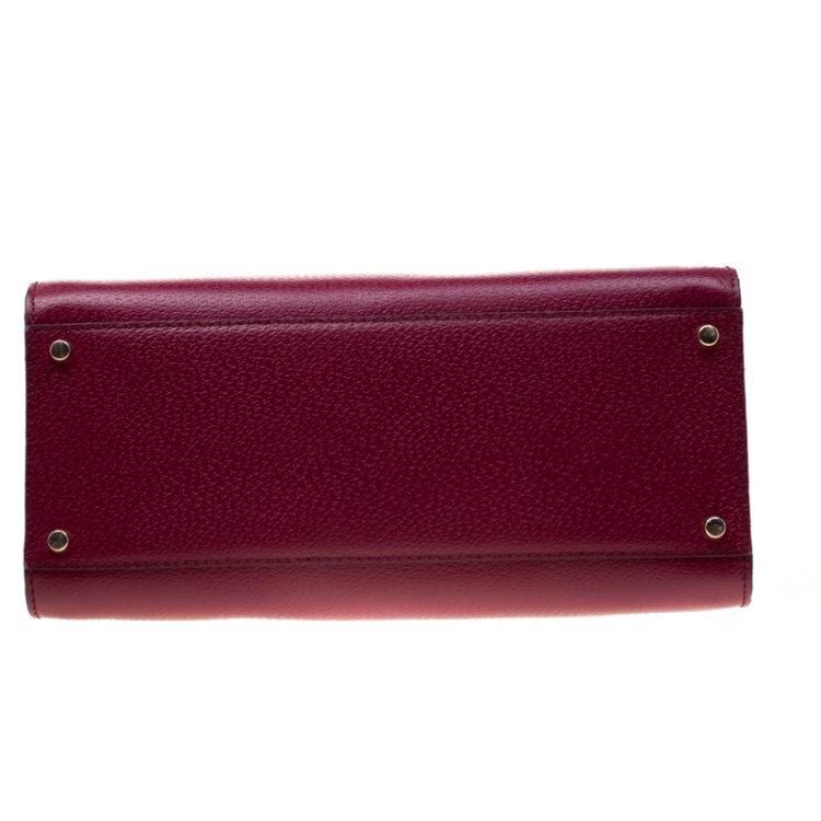 Pre Owned Kate Spade Magenta Leather Wellesley Durham Top Handle Bag