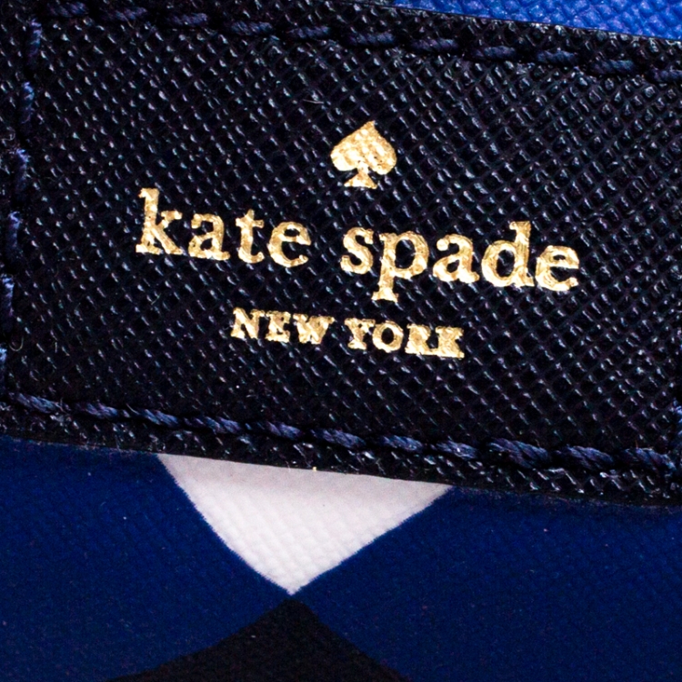 مملوكة مسبقًا Kate Spade Blue/ White Harmony Gingham Shopper Tote