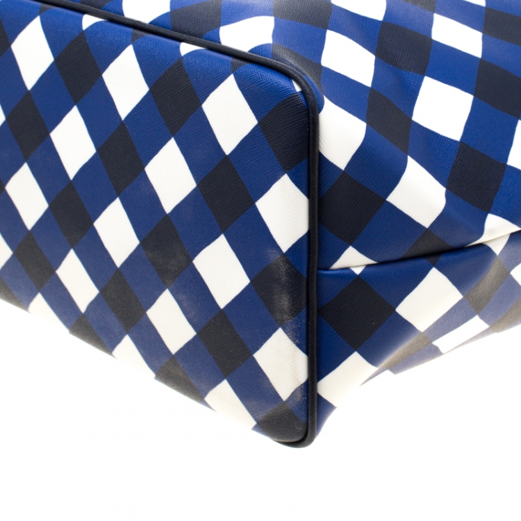 مملوكة مسبقًا Kate Spade Blue/ White Harmony Gingham Shopper Tote