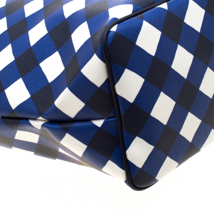 مملوكة مسبقًا Kate Spade Blue/ White Harmony Gingham Shopper Tote