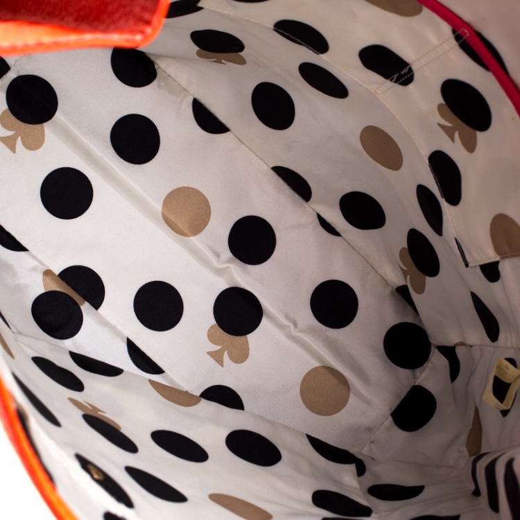 مملوكة مسبقًا Kate Spade Orange/Pink Leather Side Zip Tote