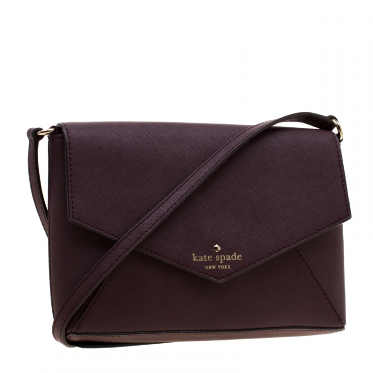 مملوكة مسبقًا Kate Spade Purple Leather Spencer Court Crossbody Bag