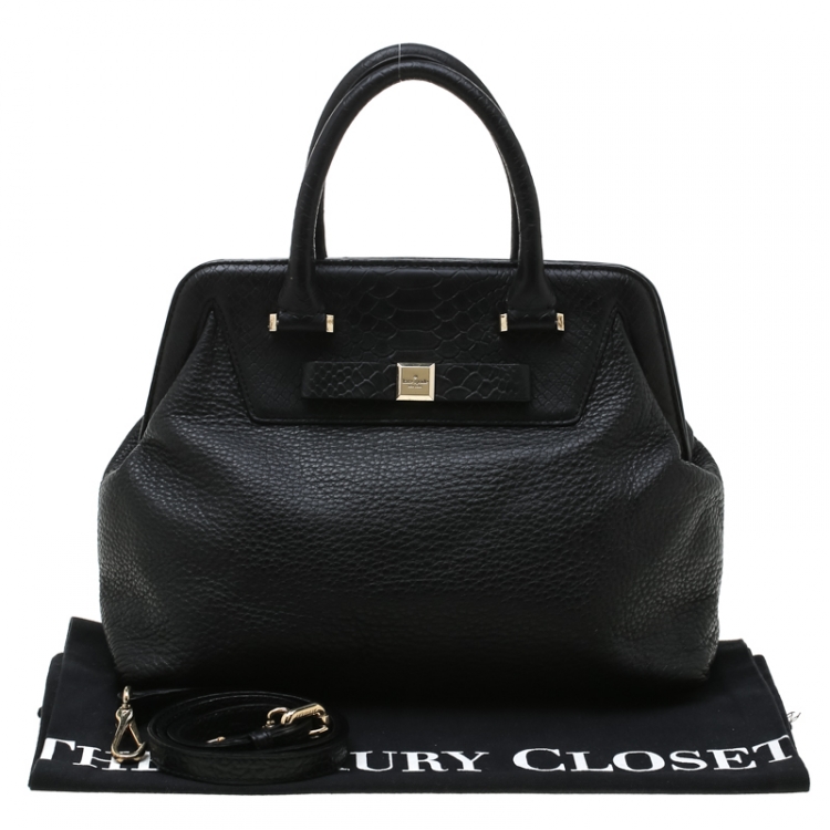 مملوكة مسبقًا Kate Spade Black Leather Frame Satchel 