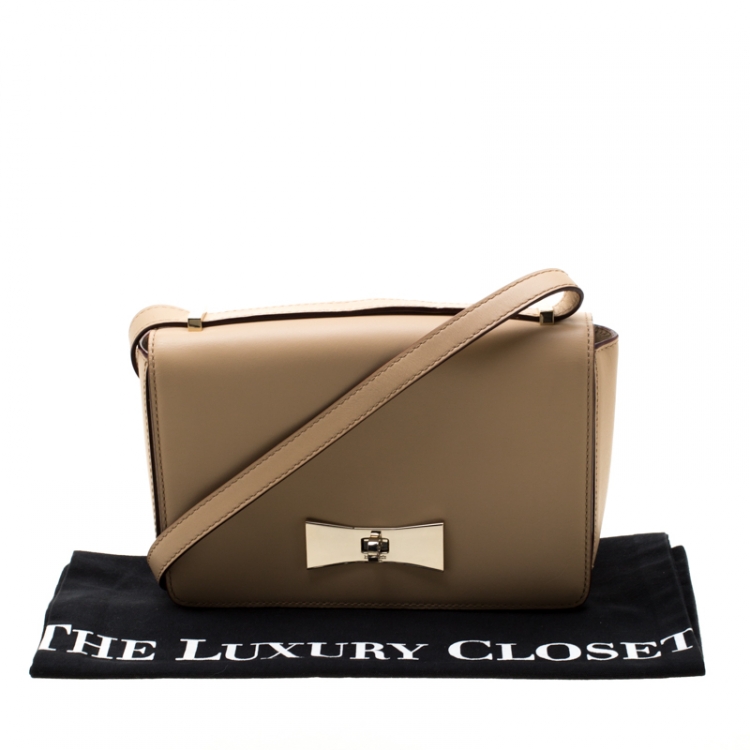 Pre Owned Kate Spade Beige Leather 2 Park Avenue Cheri Shoulder Bag