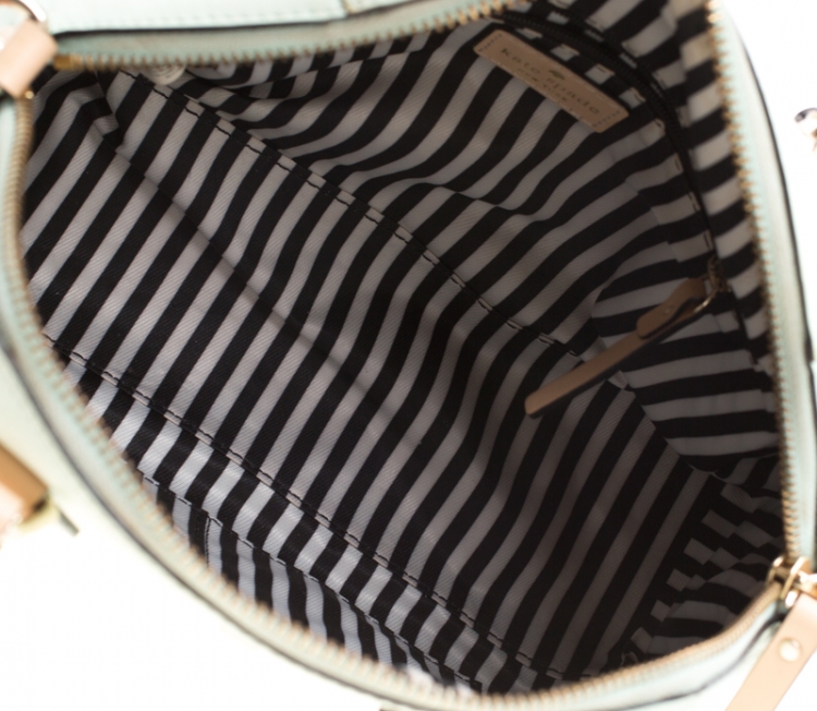 Pre Owned Kate Spade Mint Green/Brown Leather Catherine Street Pippa Satchel