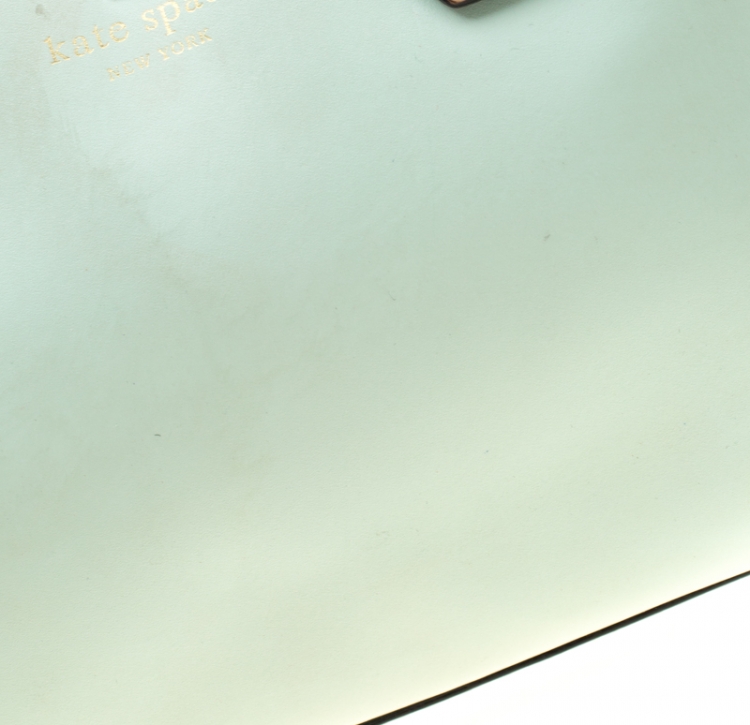 Pre Owned Kate Spade Mint Green/Brown Leather Catherine Street Pippa Satchel