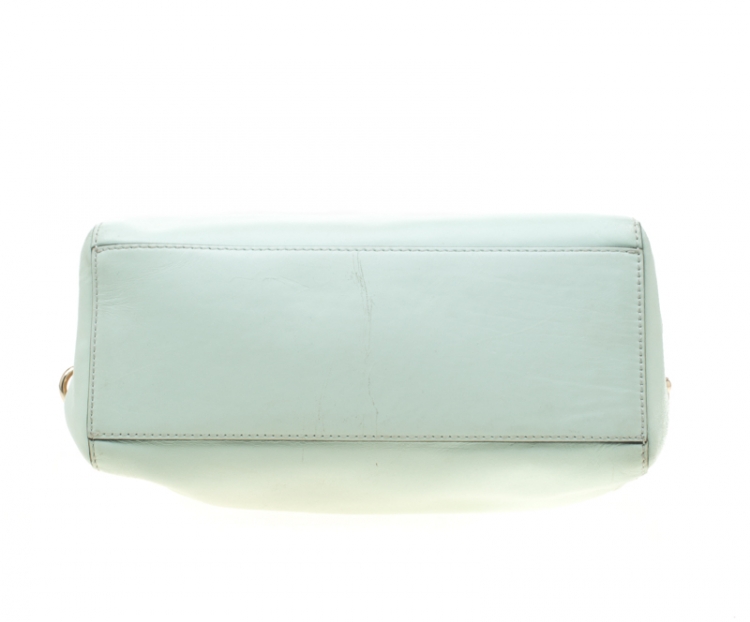 Pre Owned Kate Spade Mint Green/Brown Leather Catherine Street Pippa Satchel