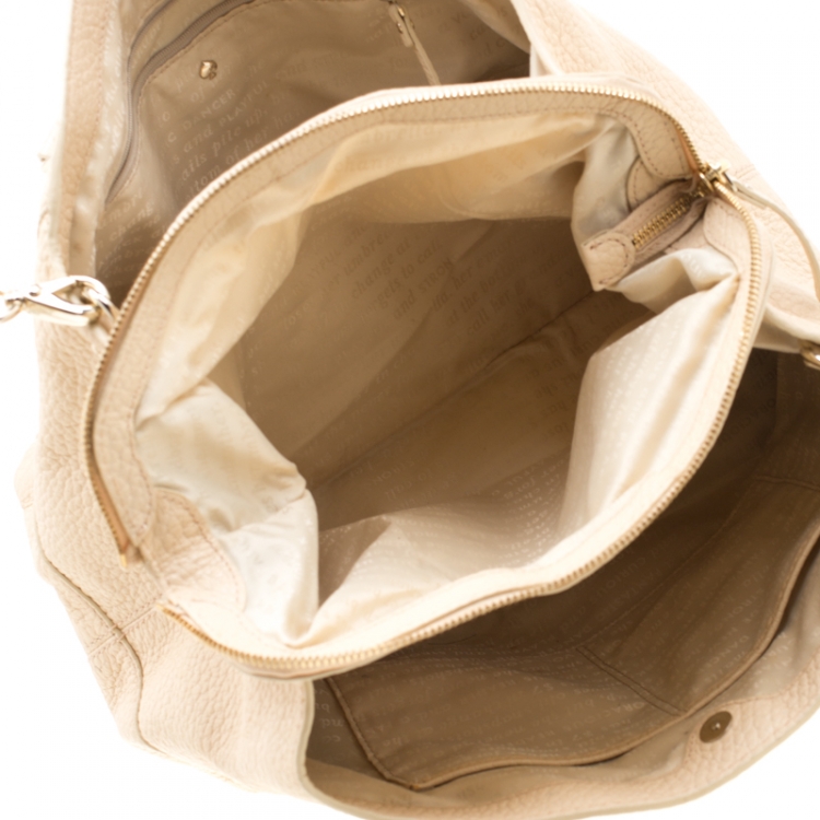 Pre Owned Kate Spade Beige Leather Satchel Bag