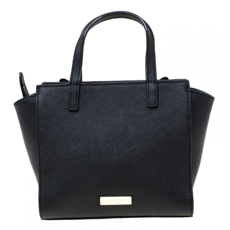 Pre Owned Kate Spade Black Leather Mini Hayden Jazz Things Up Tote