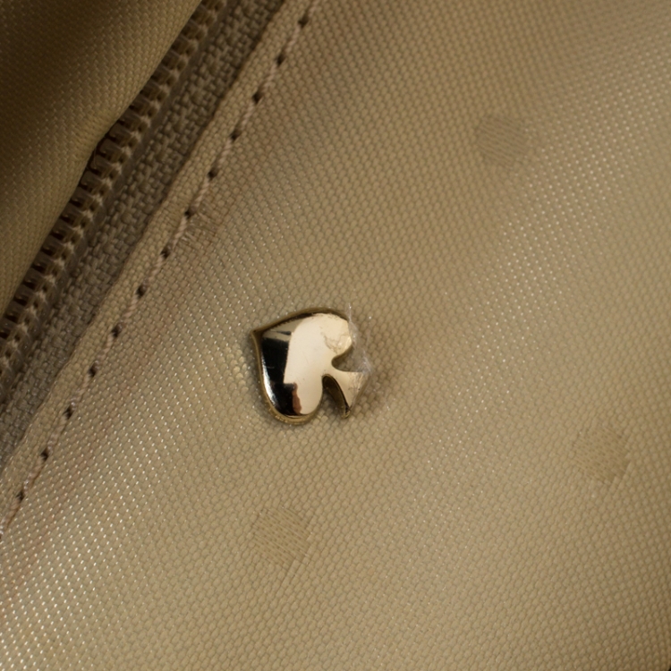 Pre Owned Kate Spade Beige Leather Front Pocket Satchel