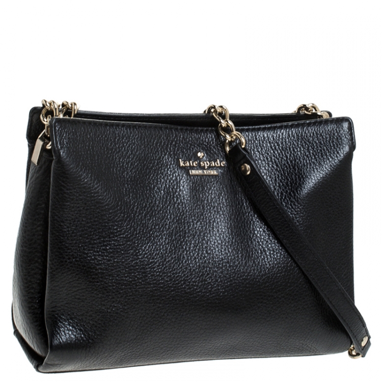 Pre Owned Kate Spade Black Leather Chain Shoulder Bag