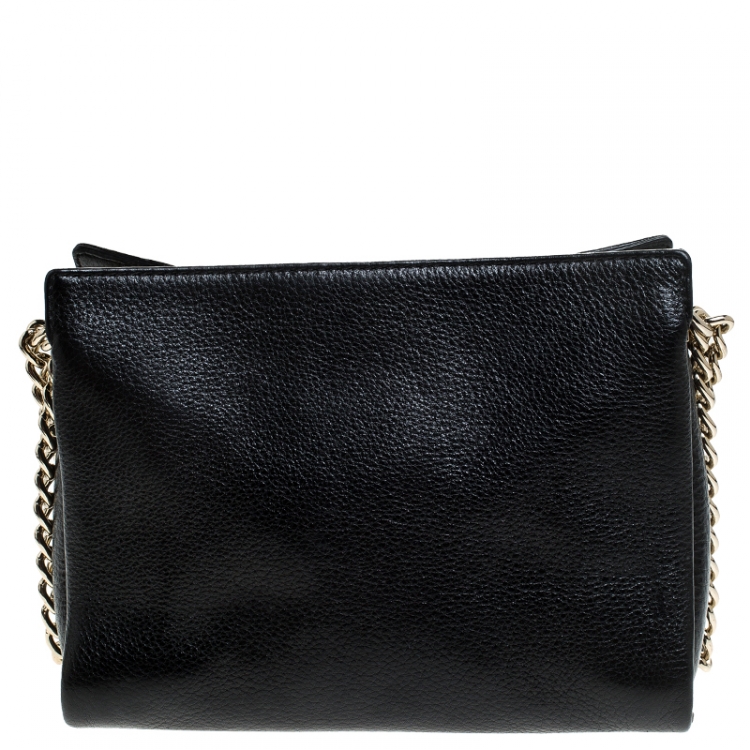 Pre Owned Kate Spade Black Leather Chain Shoulder Bag