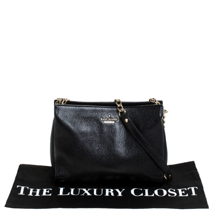 Pre Owned Kate Spade Black Leather Chain Shoulder Bag