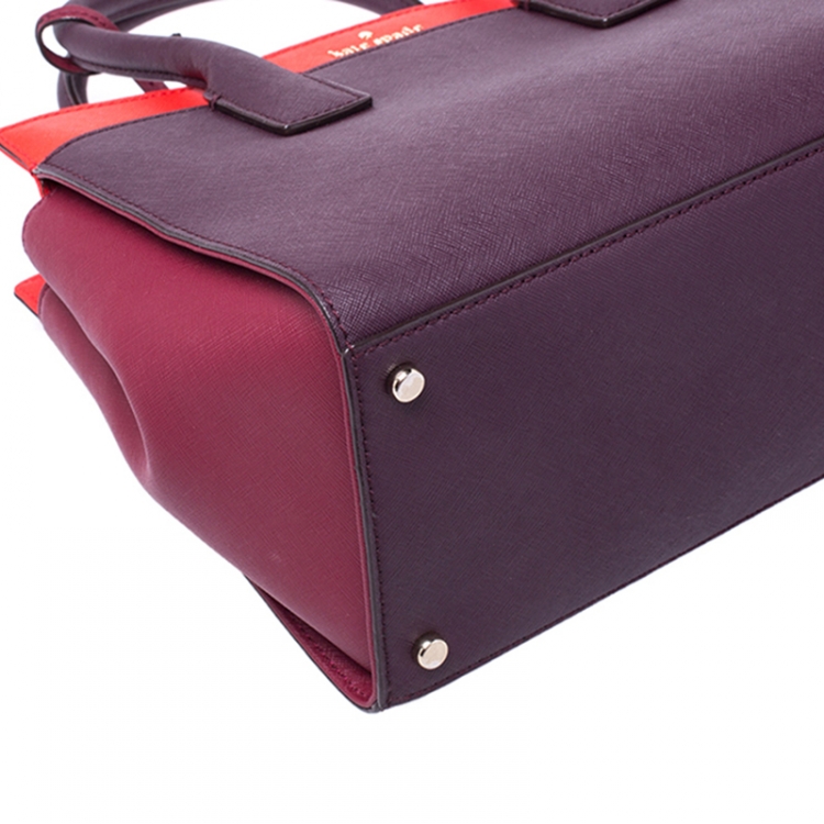 Pre Owned Kate Spade Tricolor Canvas Leather Cameron Street Candace Satchel