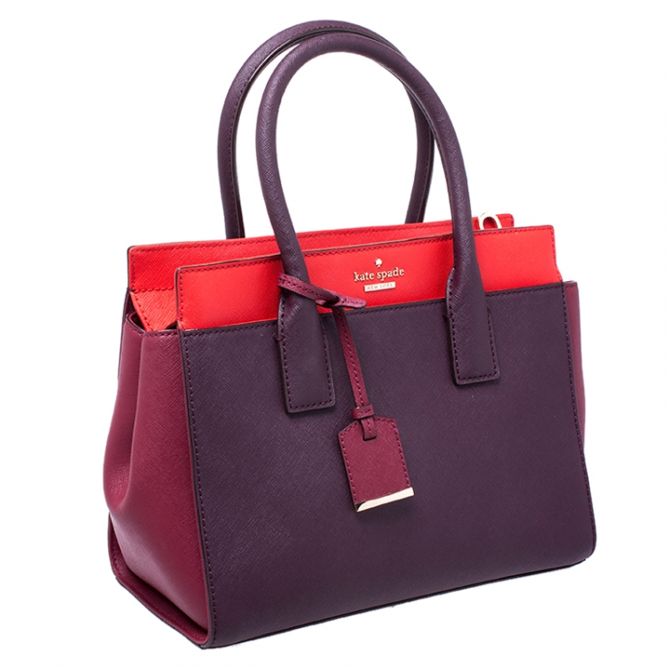 Pre Owned Kate Spade Tricolor Canvas Leather Cameron Street Candace Satchel